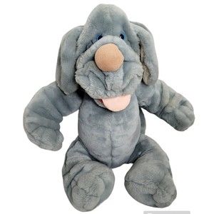 Ganz Bros Vtg Wrinkles Hound Dog Plush Puppet 1981 Blue Eyes 18" Tag 9069407